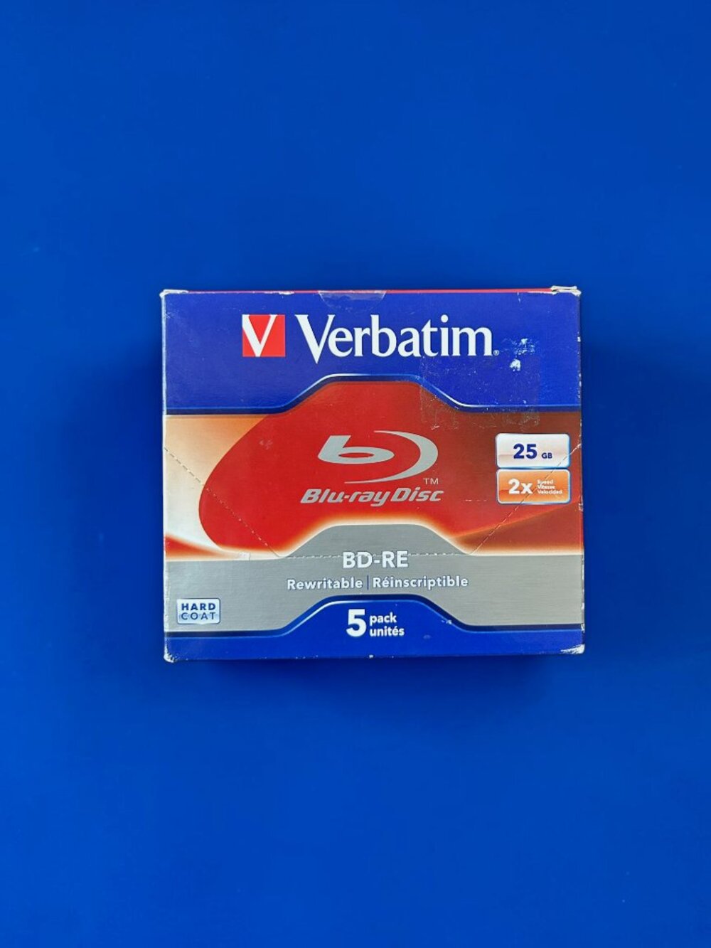 NEW Verbatim Blu-Ray Disc BD-RE 25GB Rewritable High-Quality Storage, Pack of 5
